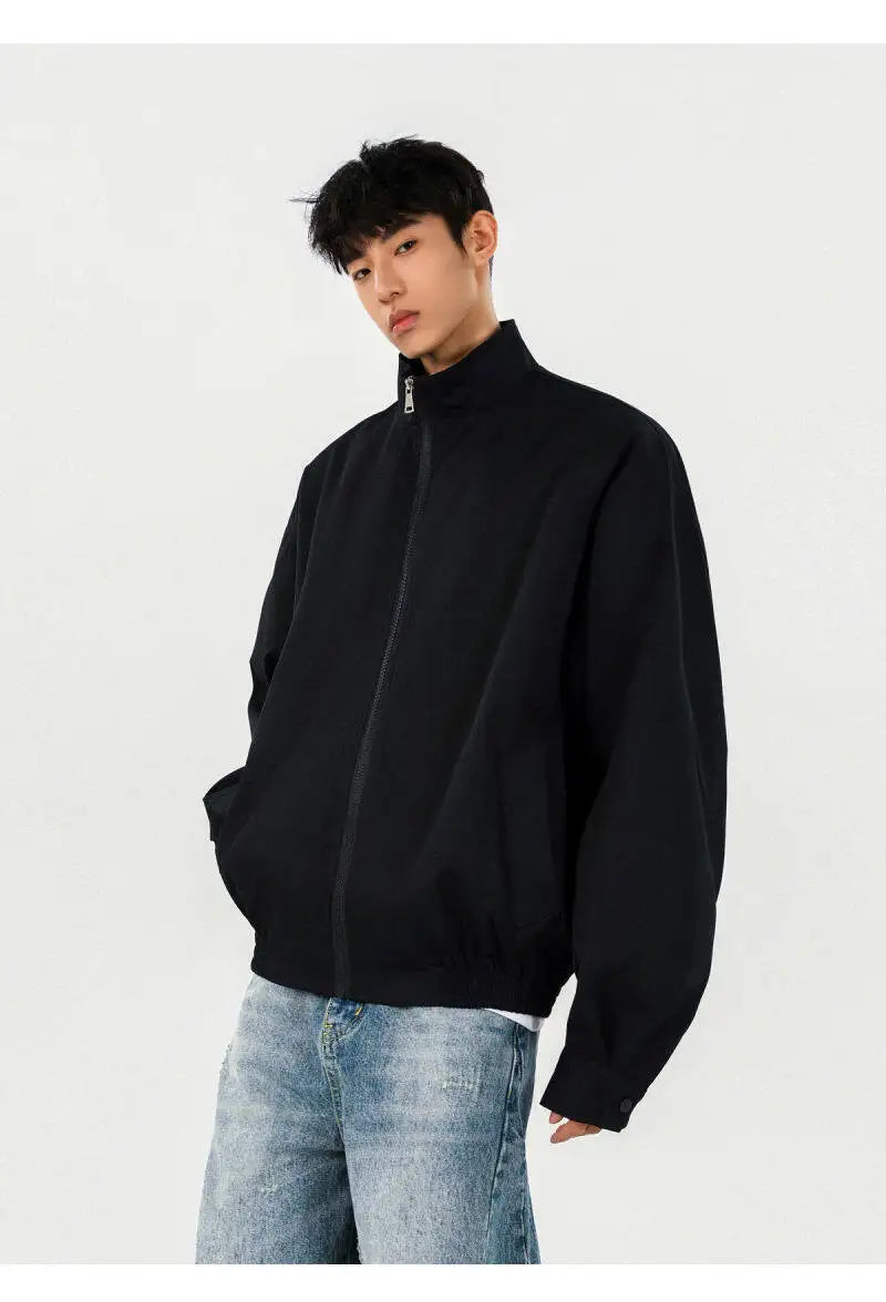Streetwear Stylish Zip-Up Stand Collar Casual Jacket