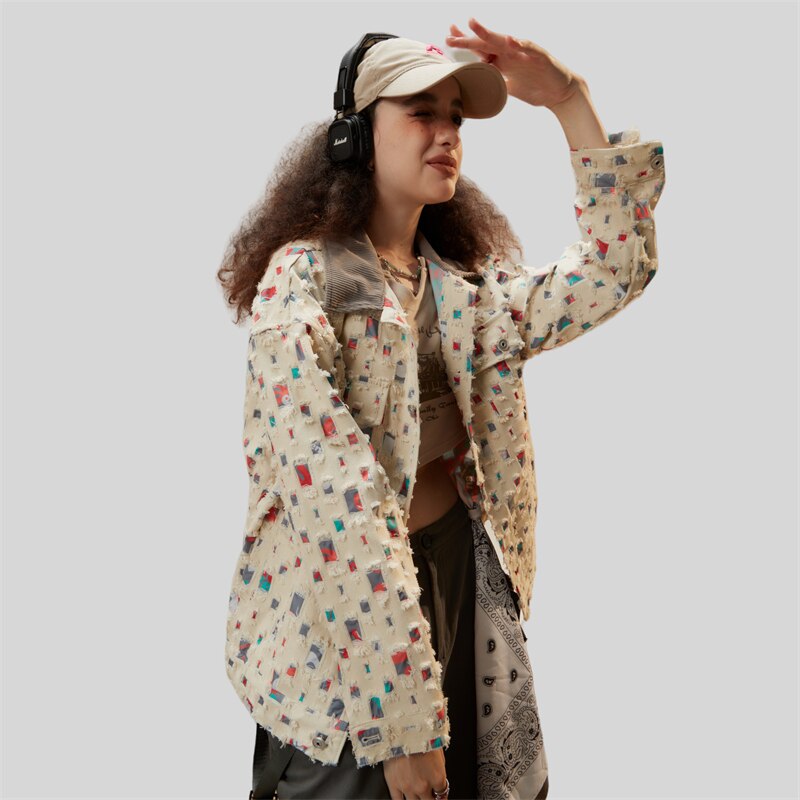 Color Patches Denim Jacket