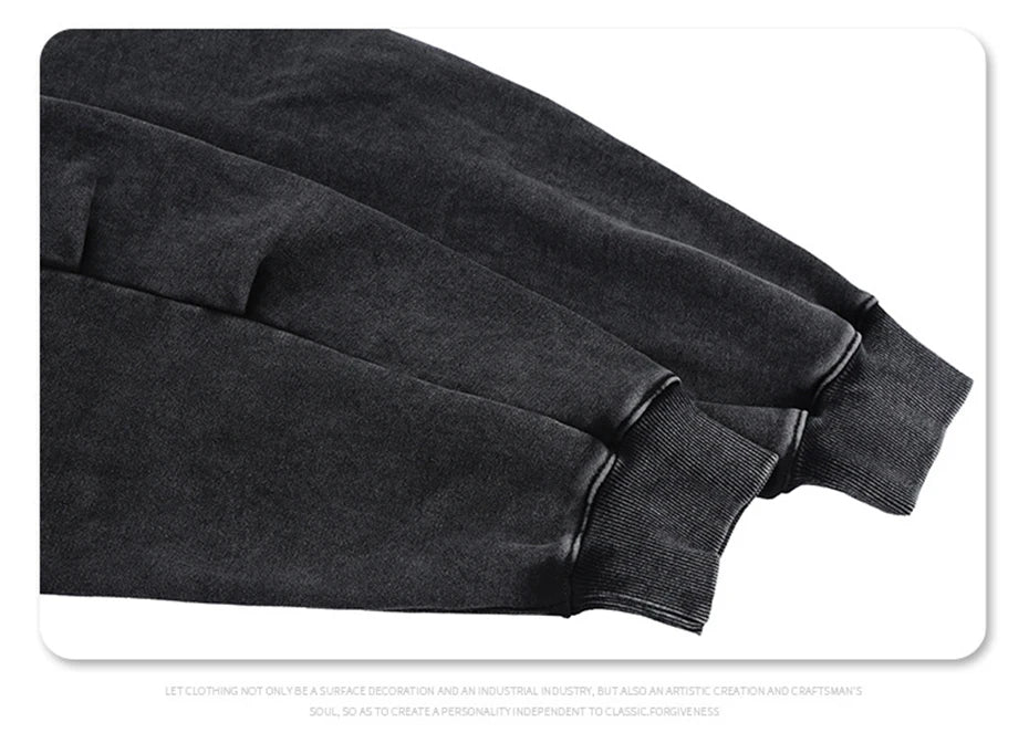 Retro Black Oversized Hoodie