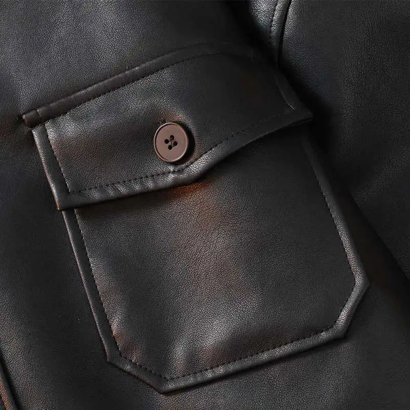 Stylish Long Leather Mens Jacket