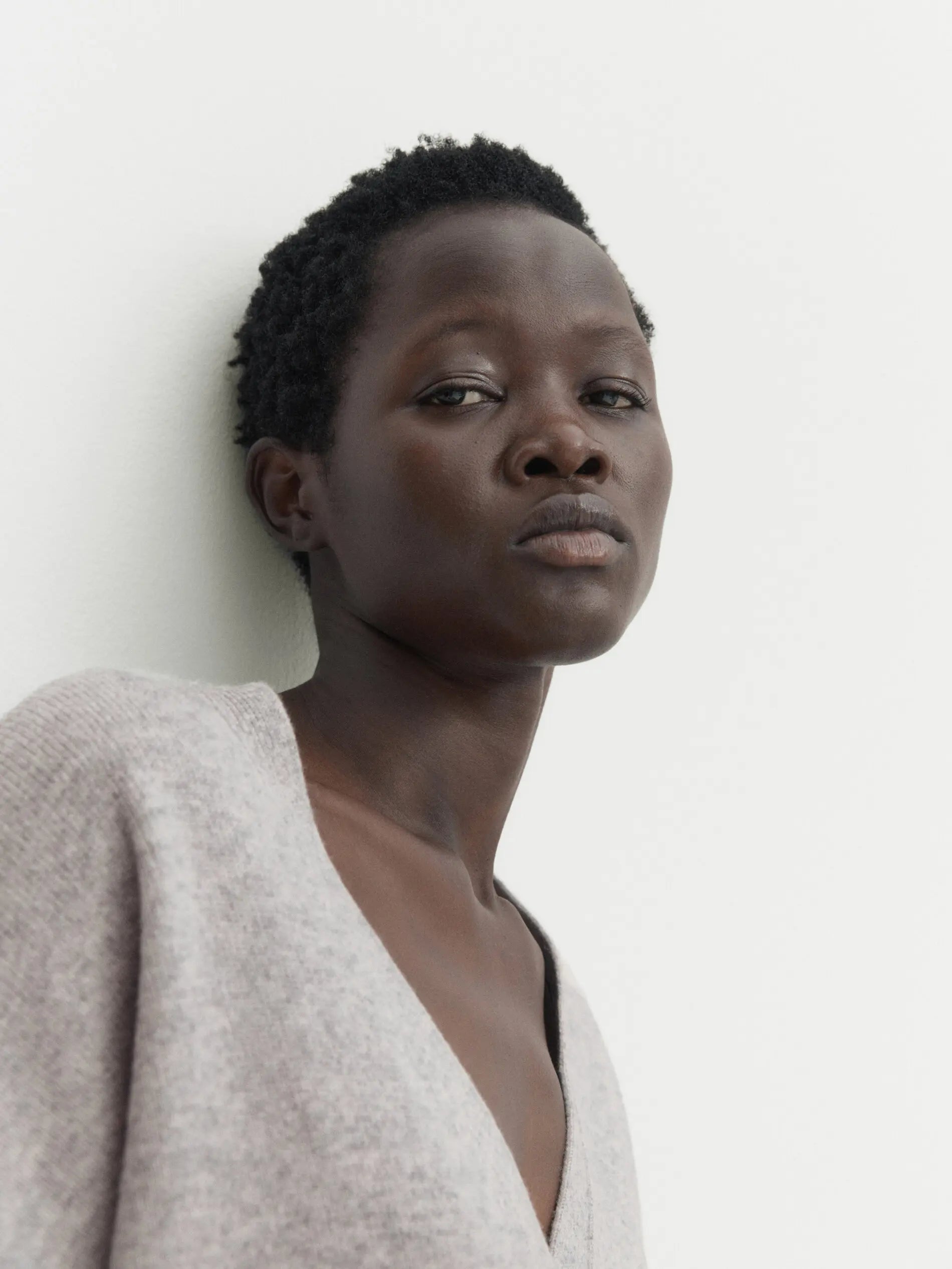 Ethereal Minimalist V-Neck Knitted Cardigan