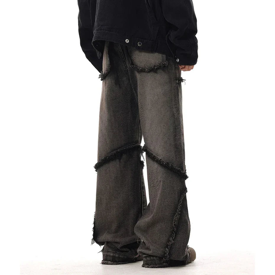 Crisscross Stitch Baggy Jeans