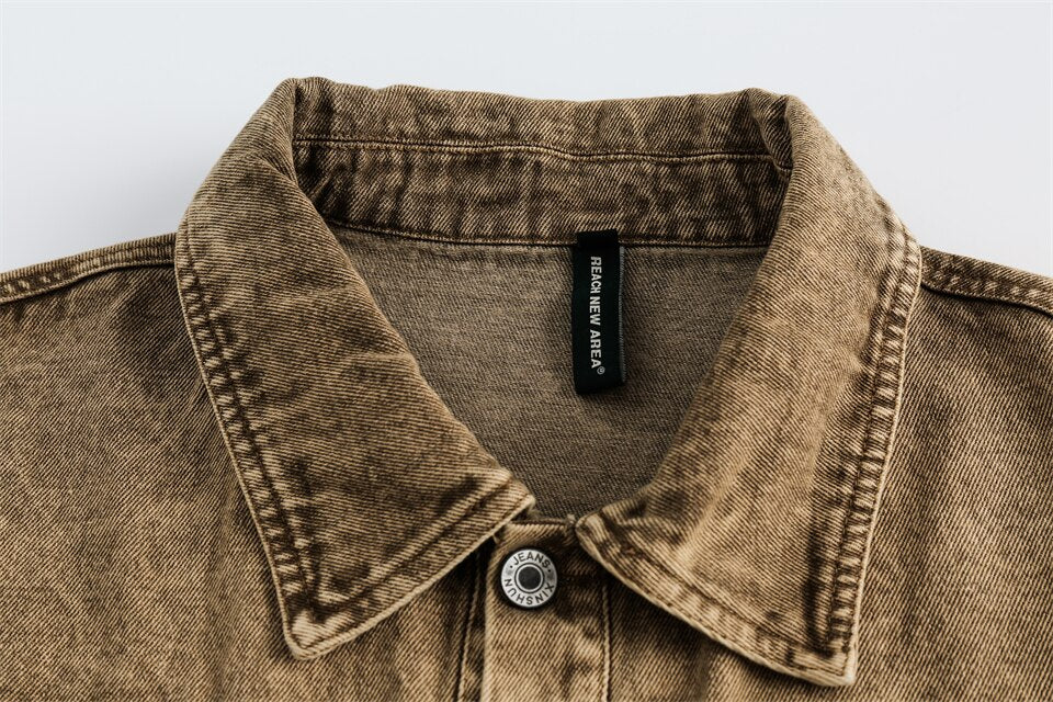 Yellow Multi-pocket Denim Jacket