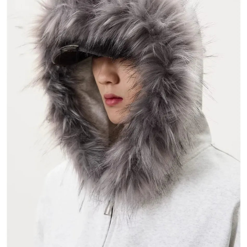 Autumn Japanese Edge Fur Collar Hoodied Sweatshirt
