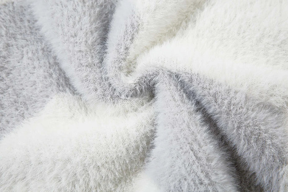 Y2K Abstract Grid Knitted Sweater