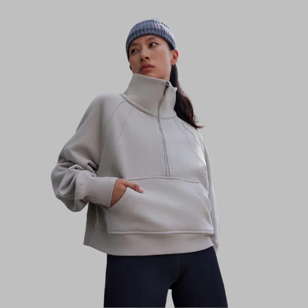 Warm Fleece Half-Zip Sweatshirt