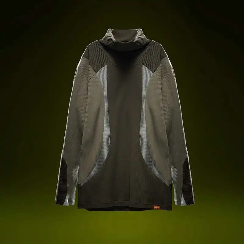 Slim Fit Punk Color Blocked Sweatshirt