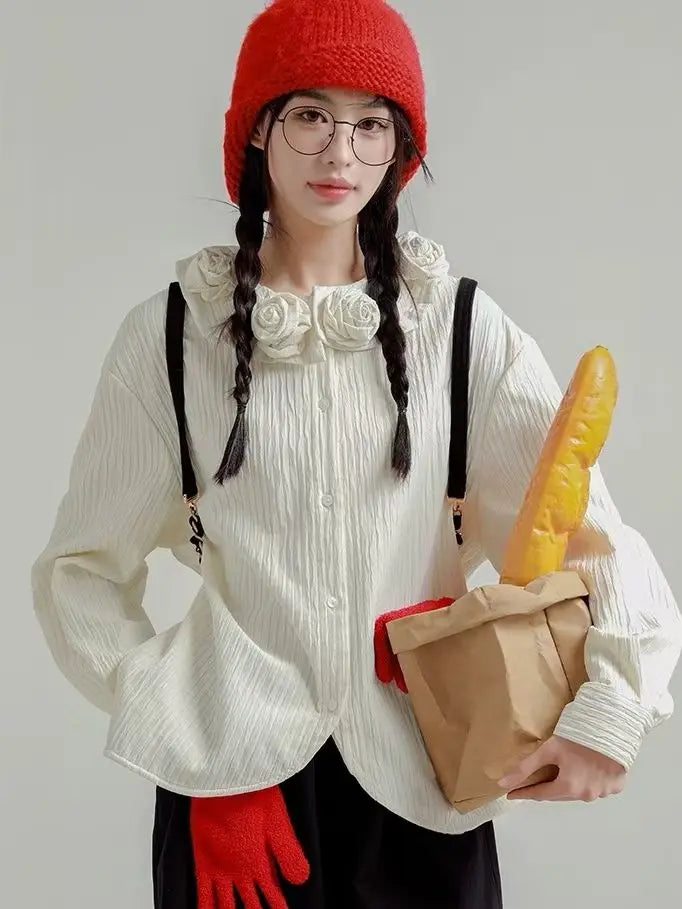 Chic 3D Flowers Spring Autumn Cardigan