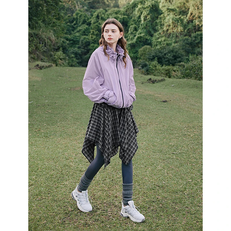 Lightweight Ice Silk Jacquard Drawn Collar Sweatshirt