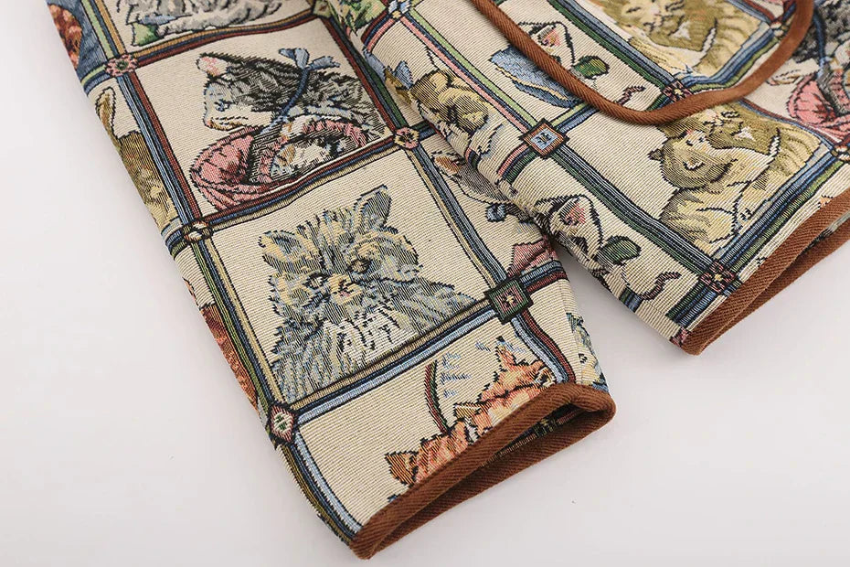 Vintage Pattern Cat Jacket