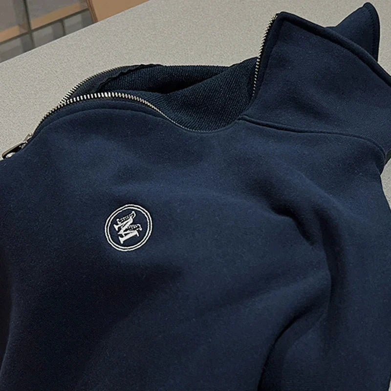 Quarter-Zip Turn-down Collar Sweatshirt