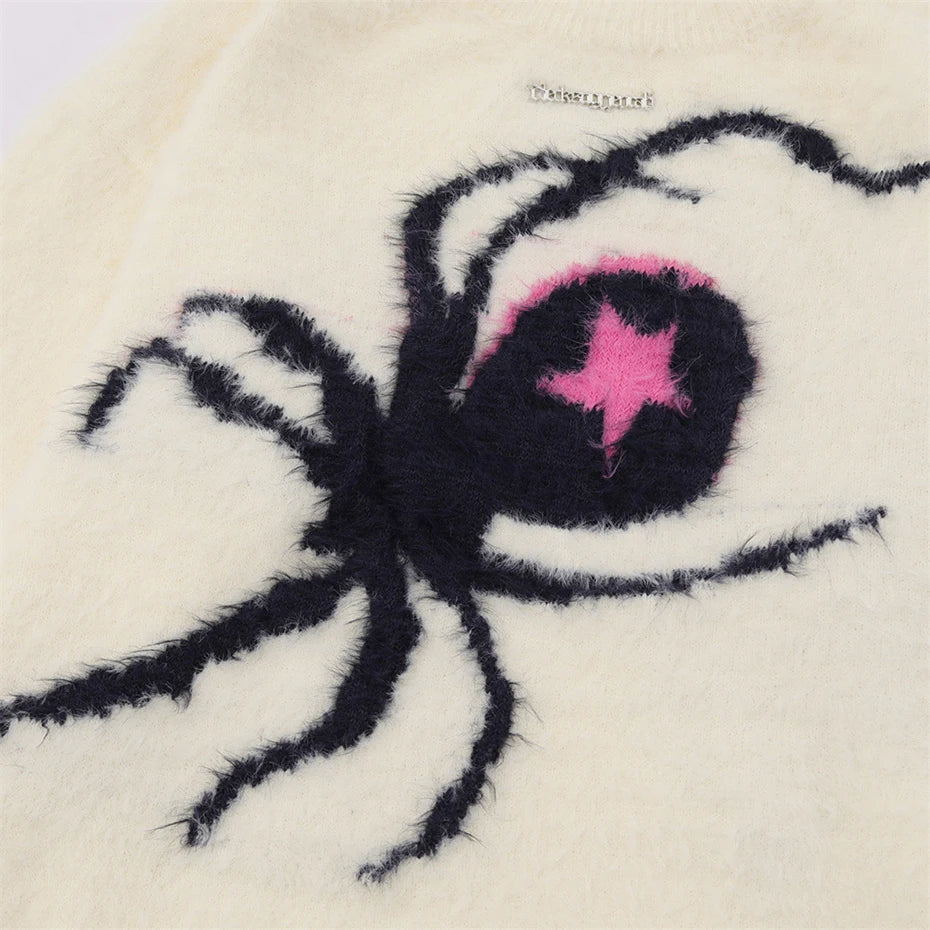 Black Spider Star Sweater Goth Punk Sweater