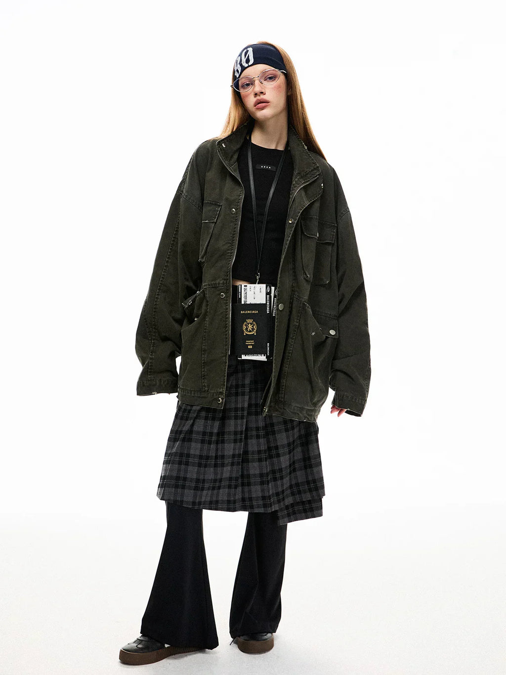 Washed Medium Long Denim Jacket