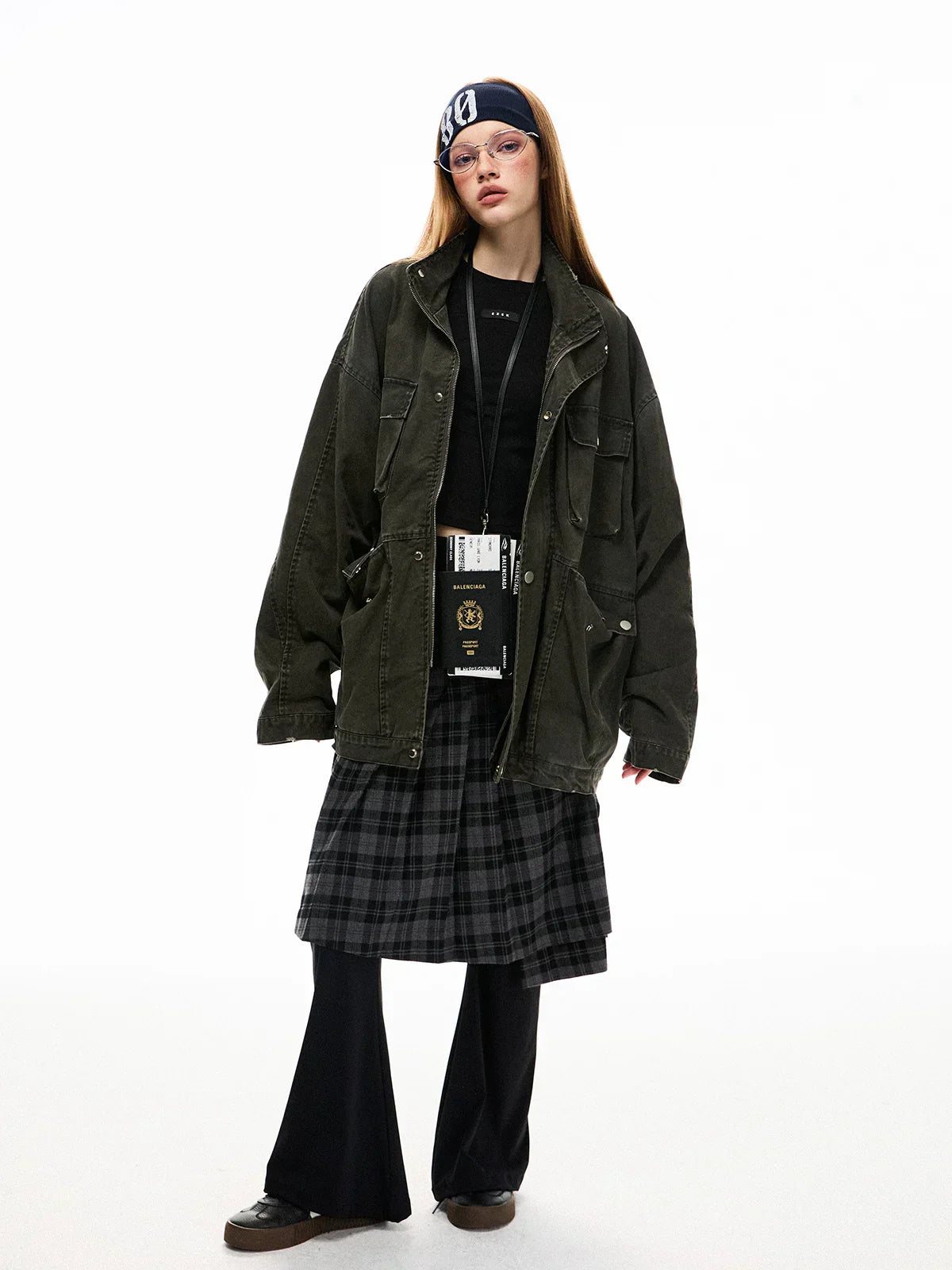 Washed Medium Long Denim Jacket