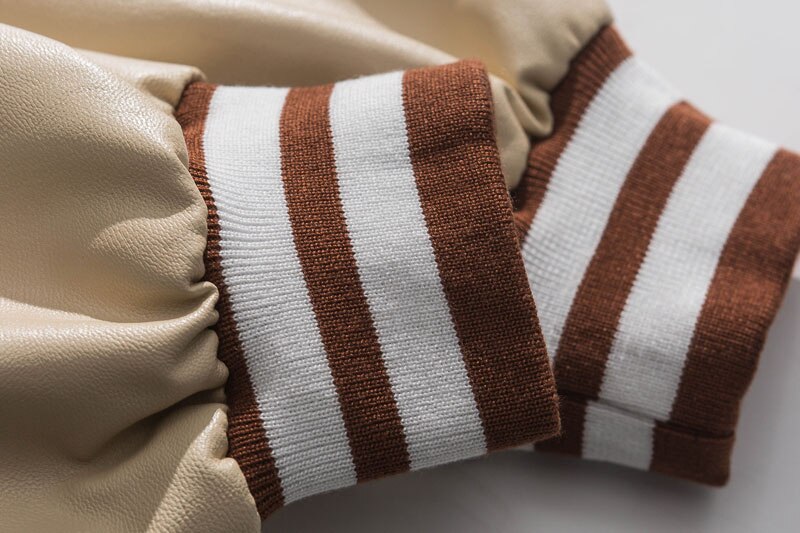 "Distant" Embroidery Letter Varsity Jacket