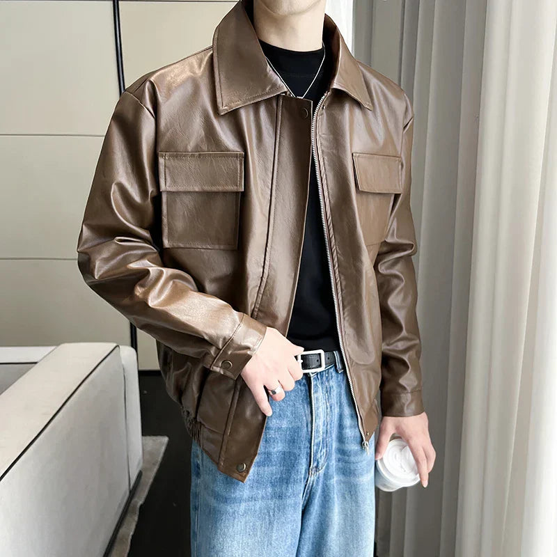 Classic Stylish Windproof Waterproof PU Leather Jacket