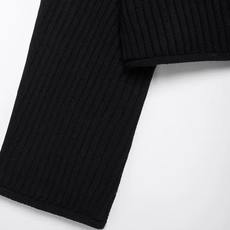 Chic Black Knit Womens Sweater