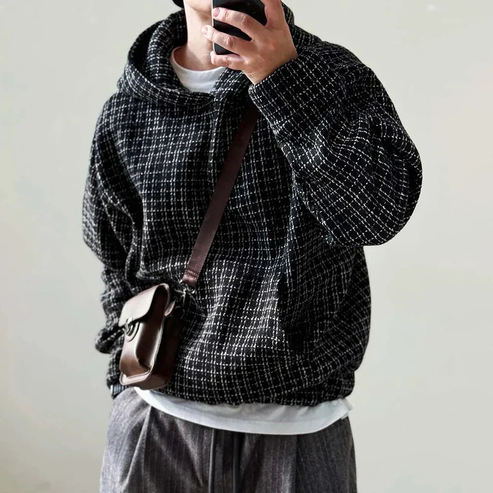 Men's Cool Vintage Rugged Weave Hooded Sweater