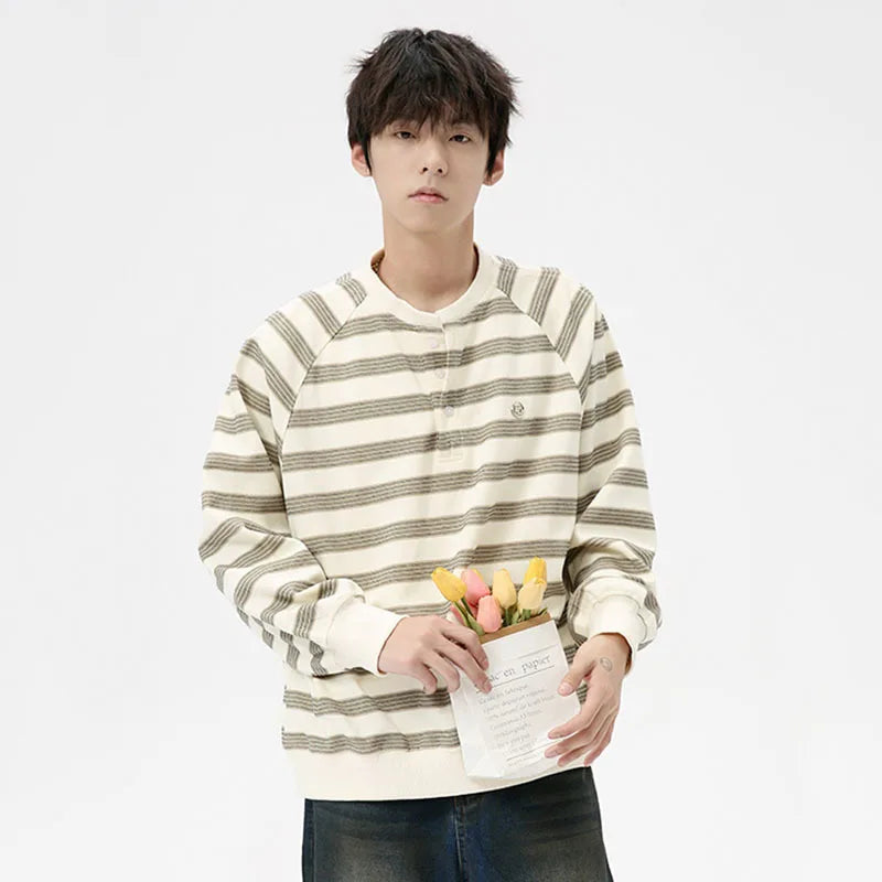 Striped Long-Sleeve Sweatshirt