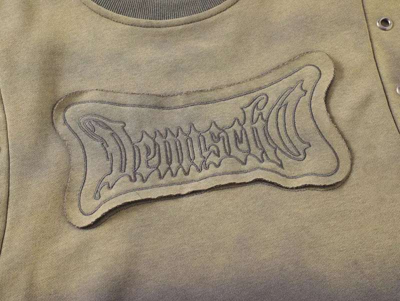 Rivet-Detail Textured Sweatshirt