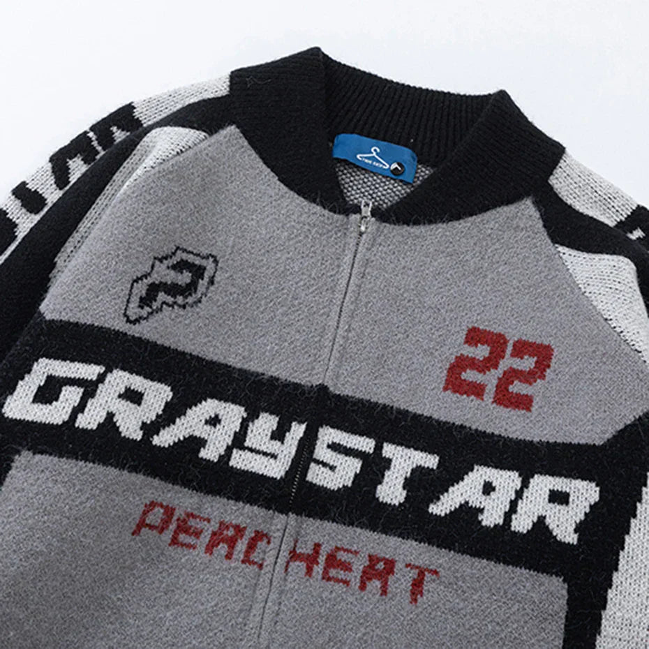 Turbo Drive Gray Star Sweater
