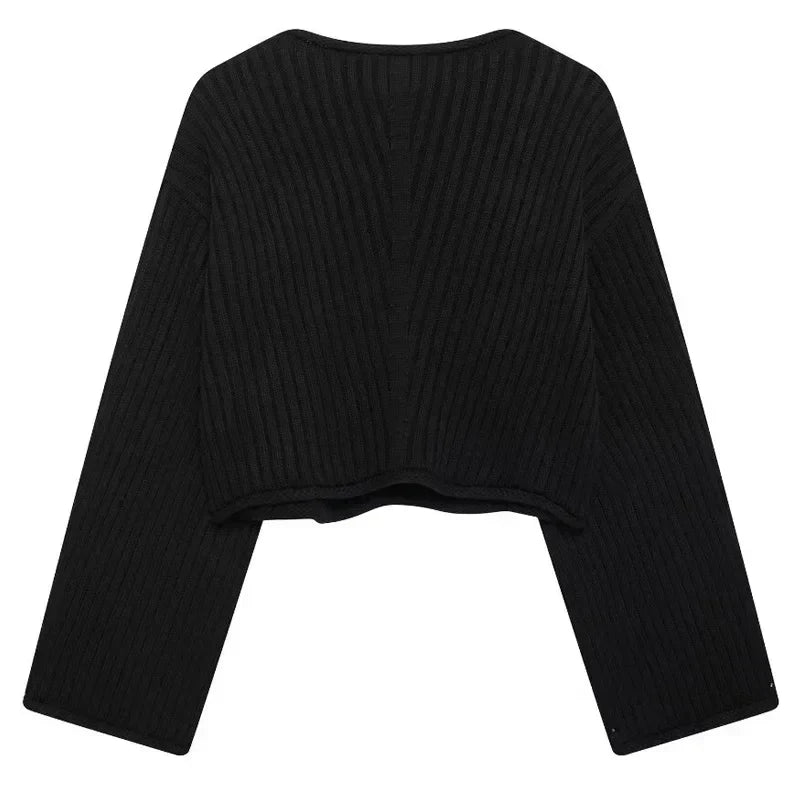 Chic Black Knit Womens Sweater