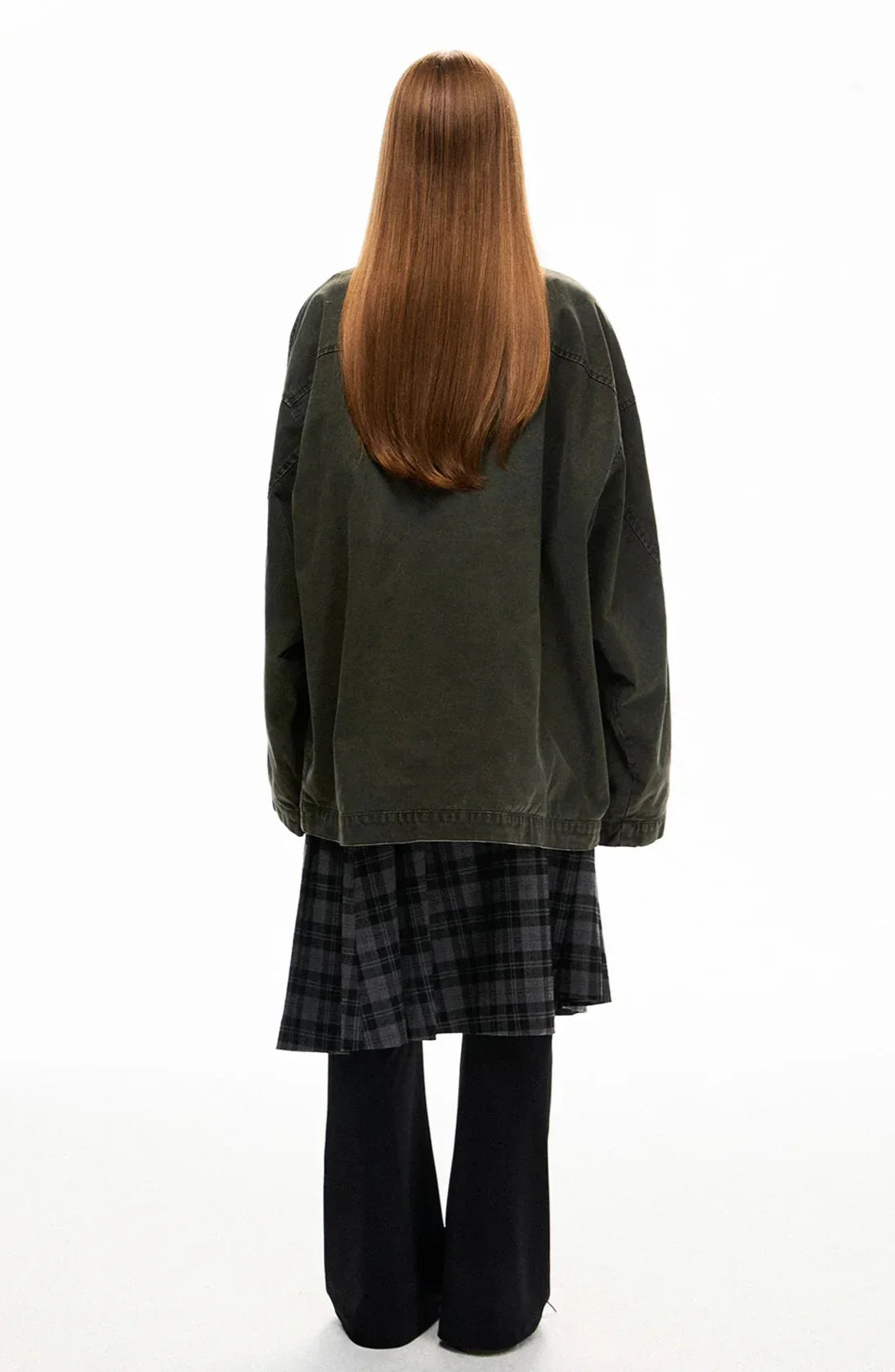 Washed Medium Long Denim Jacket