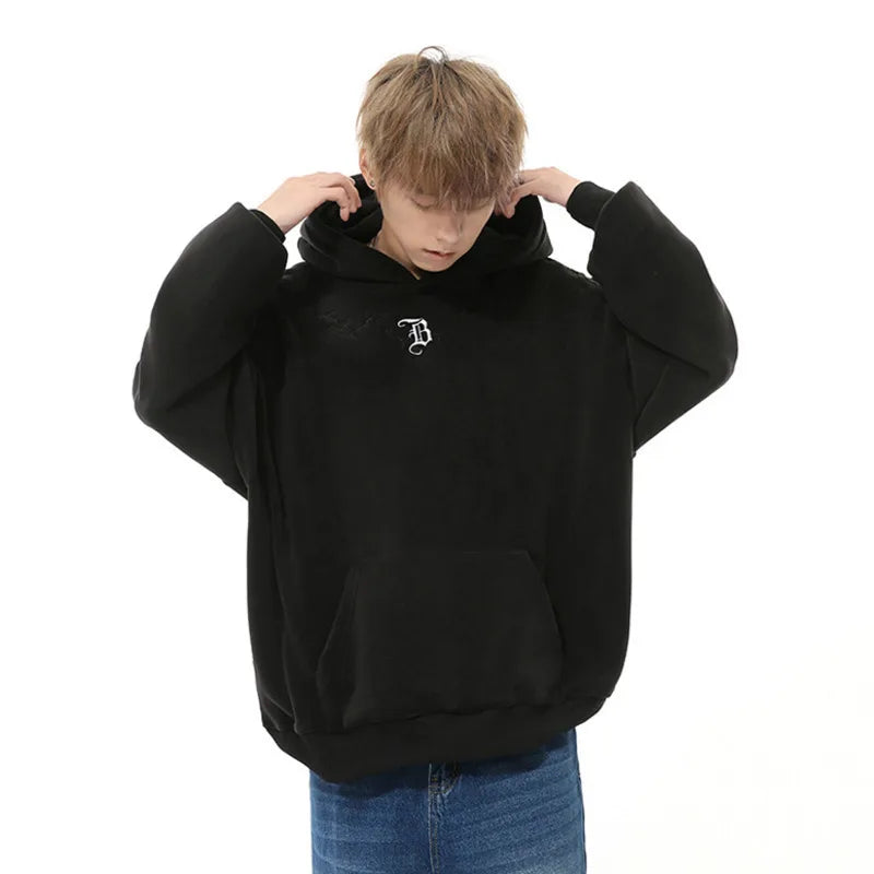 Embroidery Letter Loose Hoodie