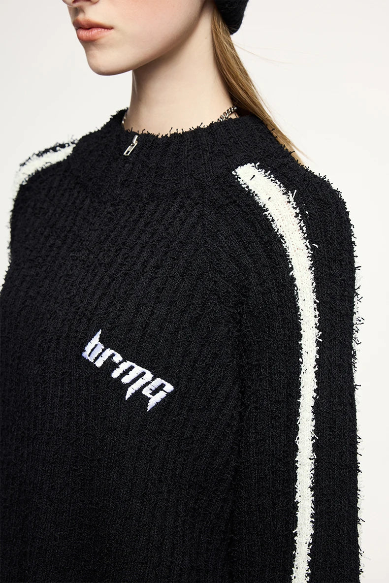 Textured Stripe Knitted Sweater