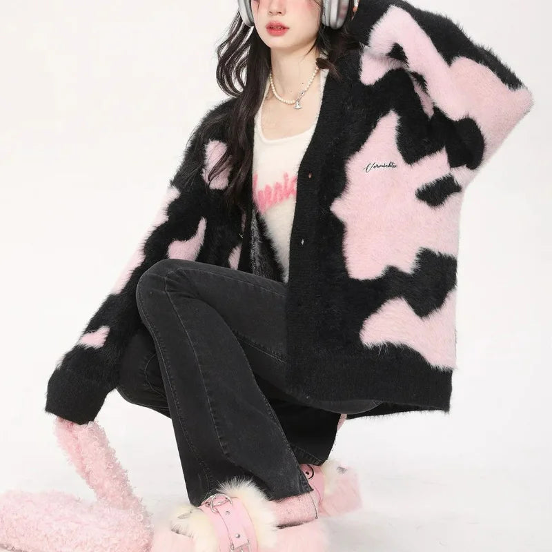 Women Cool Cozy Oversized Knitted Cardigan