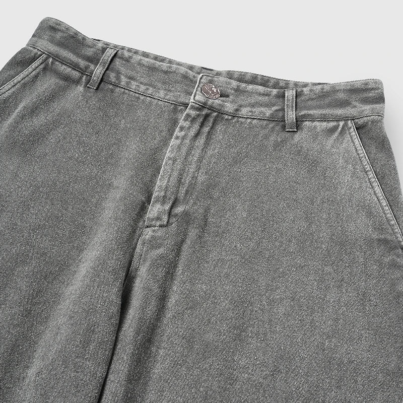 Wide-Leg Washed Vintage Jeans