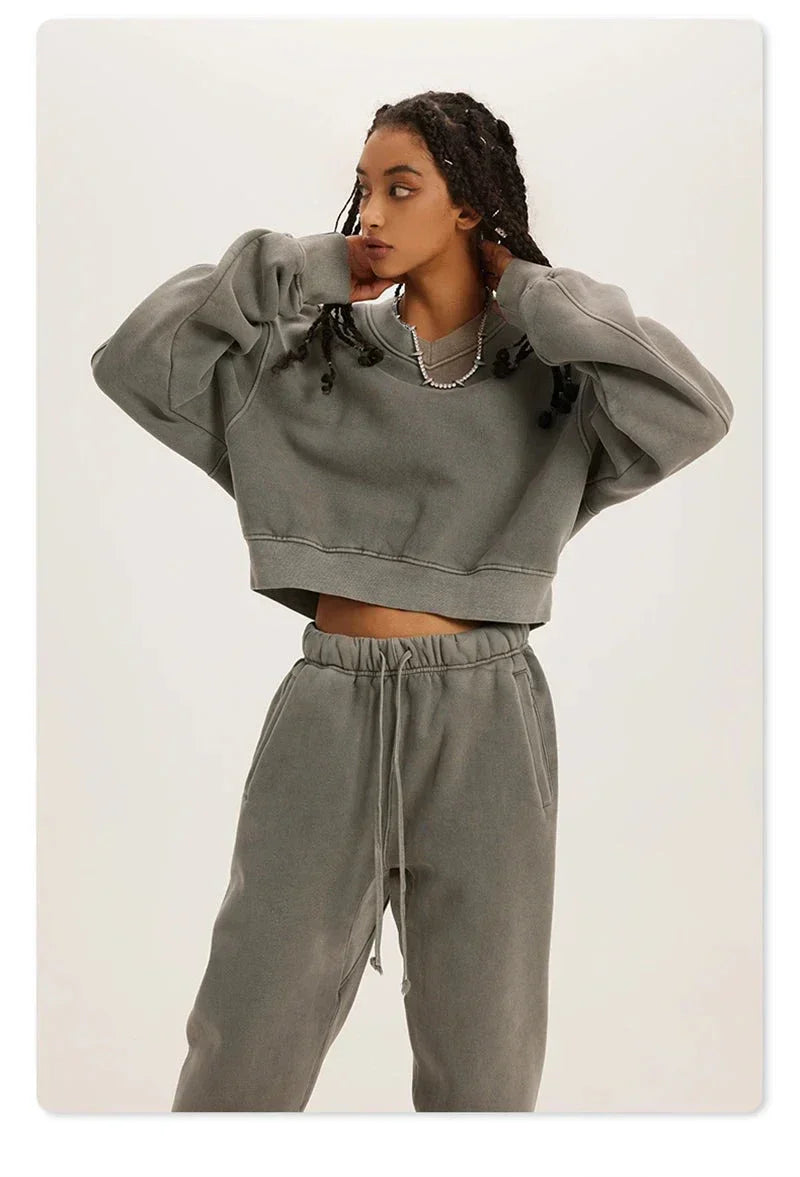 Women's Fleece Cropped Sweatshirt