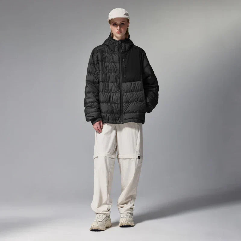 Patchwork Hooded Puffer Jacket