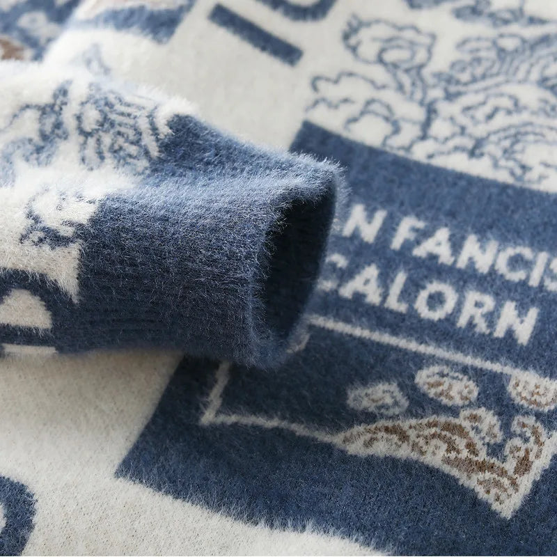 New Hip Hop Print Pullover Sweater