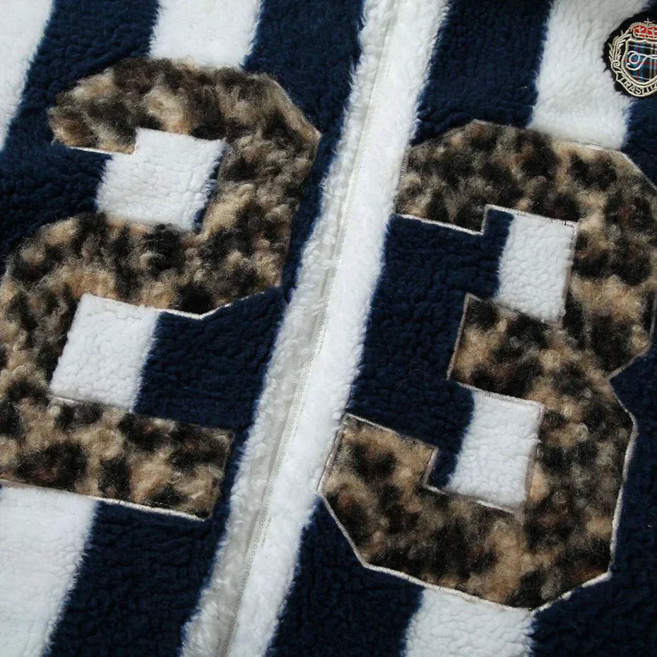 Vintage Striped Fleece Jacket