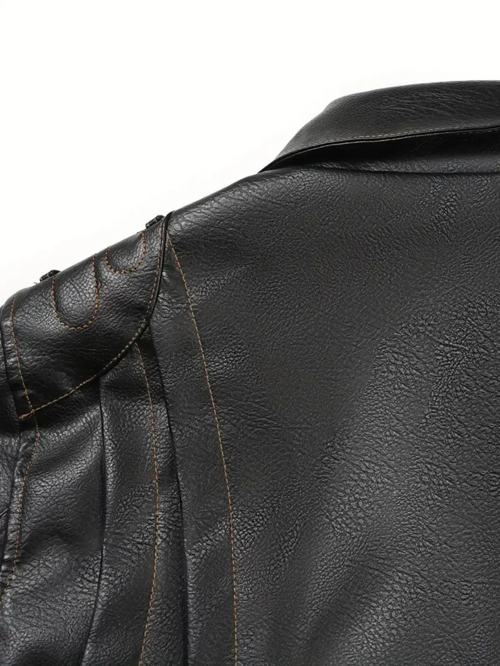 Edgy Slim Fit Zipper Leather Jacket