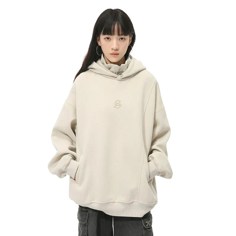 Embroidery S Solid Color Hoodie