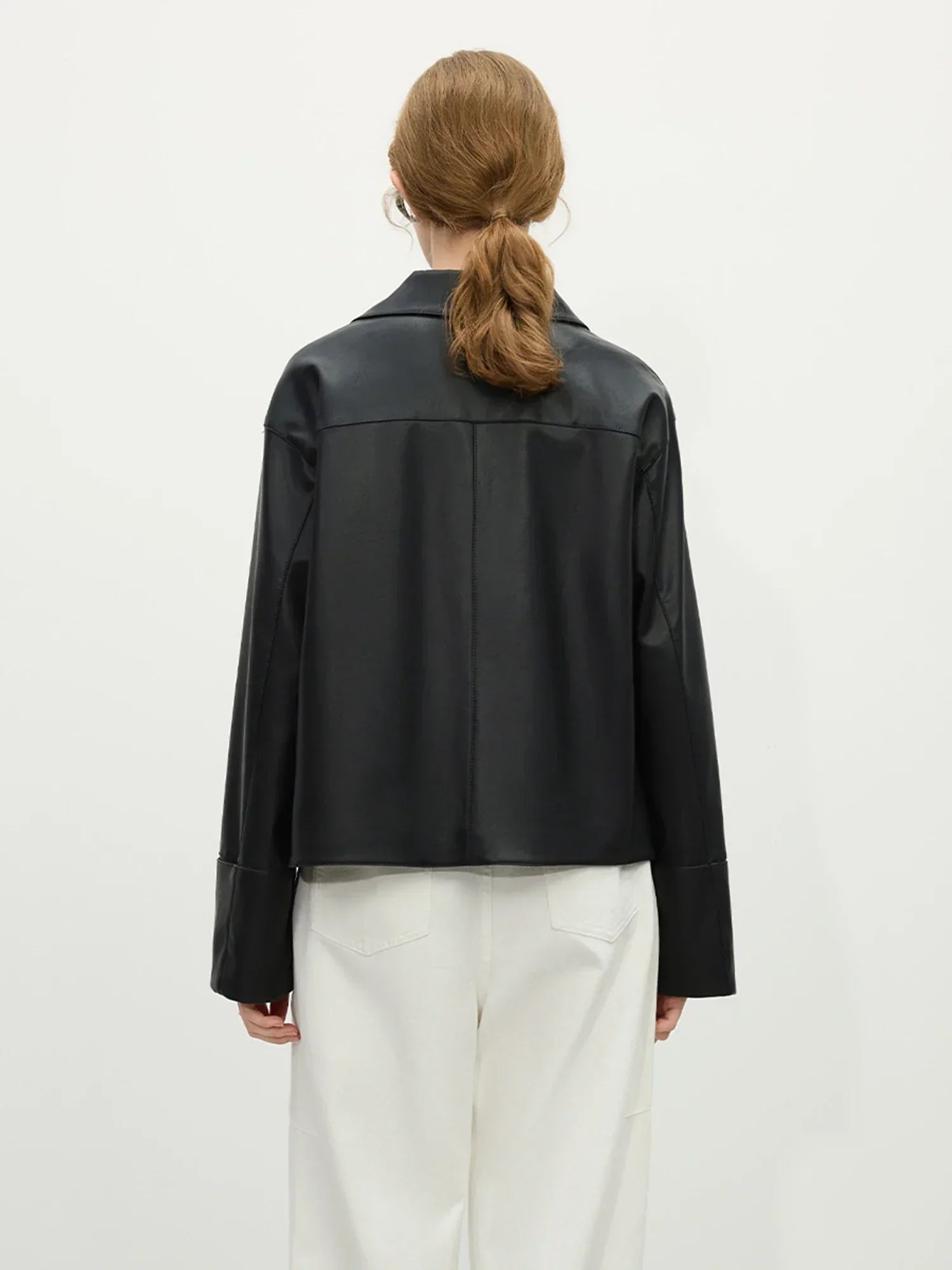 Retro Korean Style Single-Breasted Leather Jacket