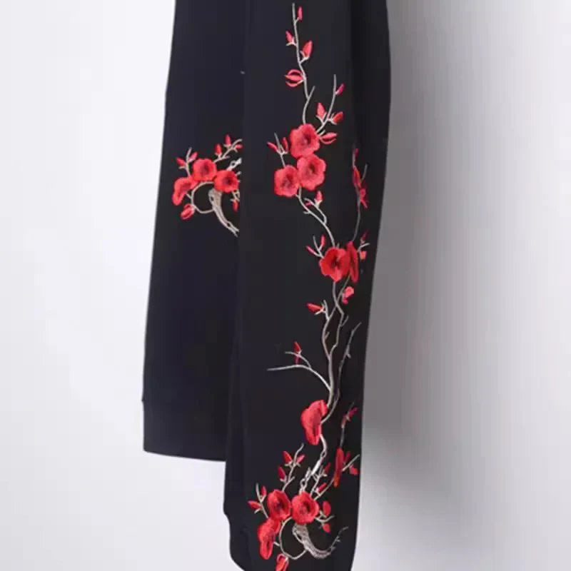 Plum Blossom Embroidery Sweatshirt