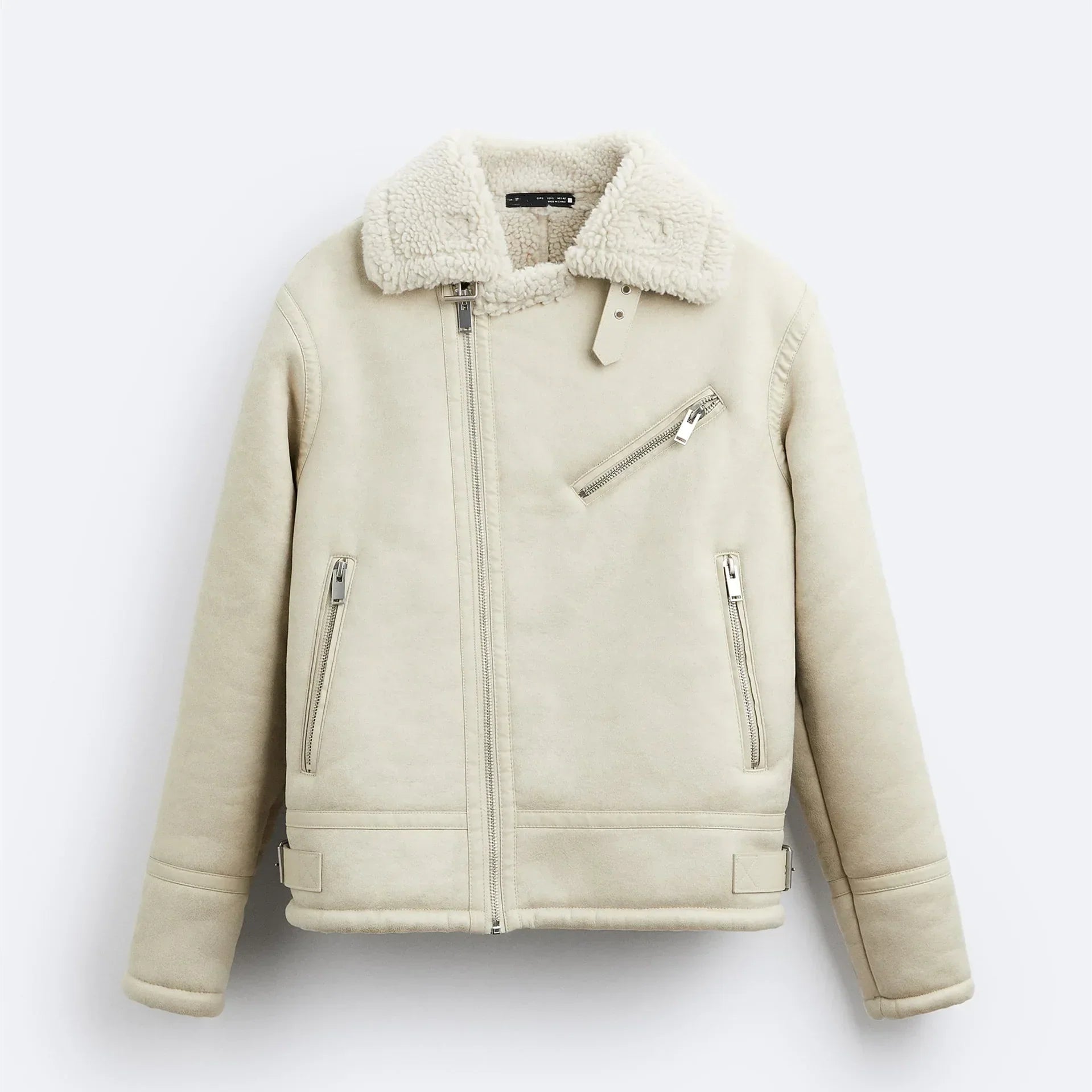 Warm Lapel Suede Motorcycle Jacket