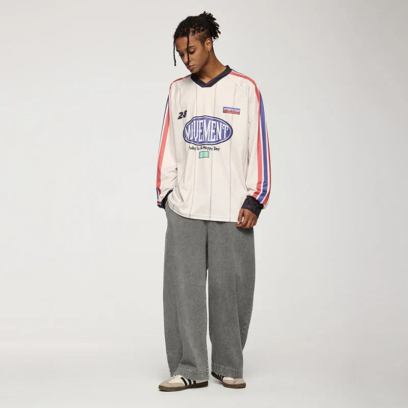 Wide-Leg Washed Vintage Jeans