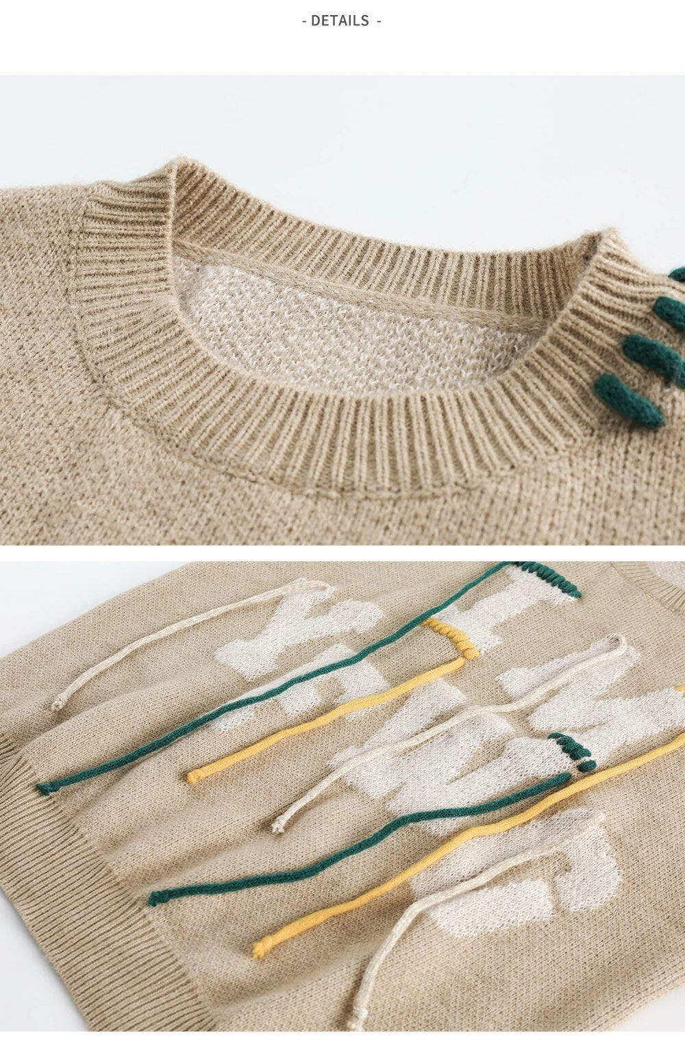 Stitched Ropes Embroidery Sweater