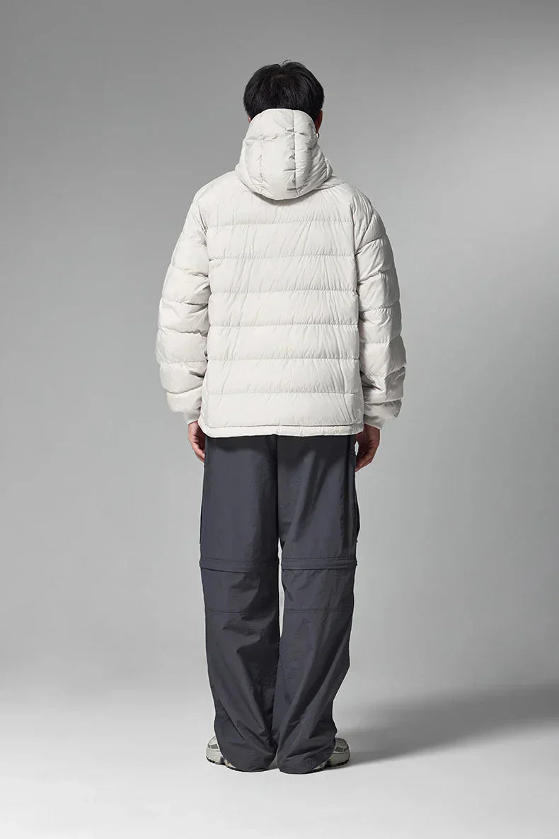 Patchwork Hooded Puffer Jacket