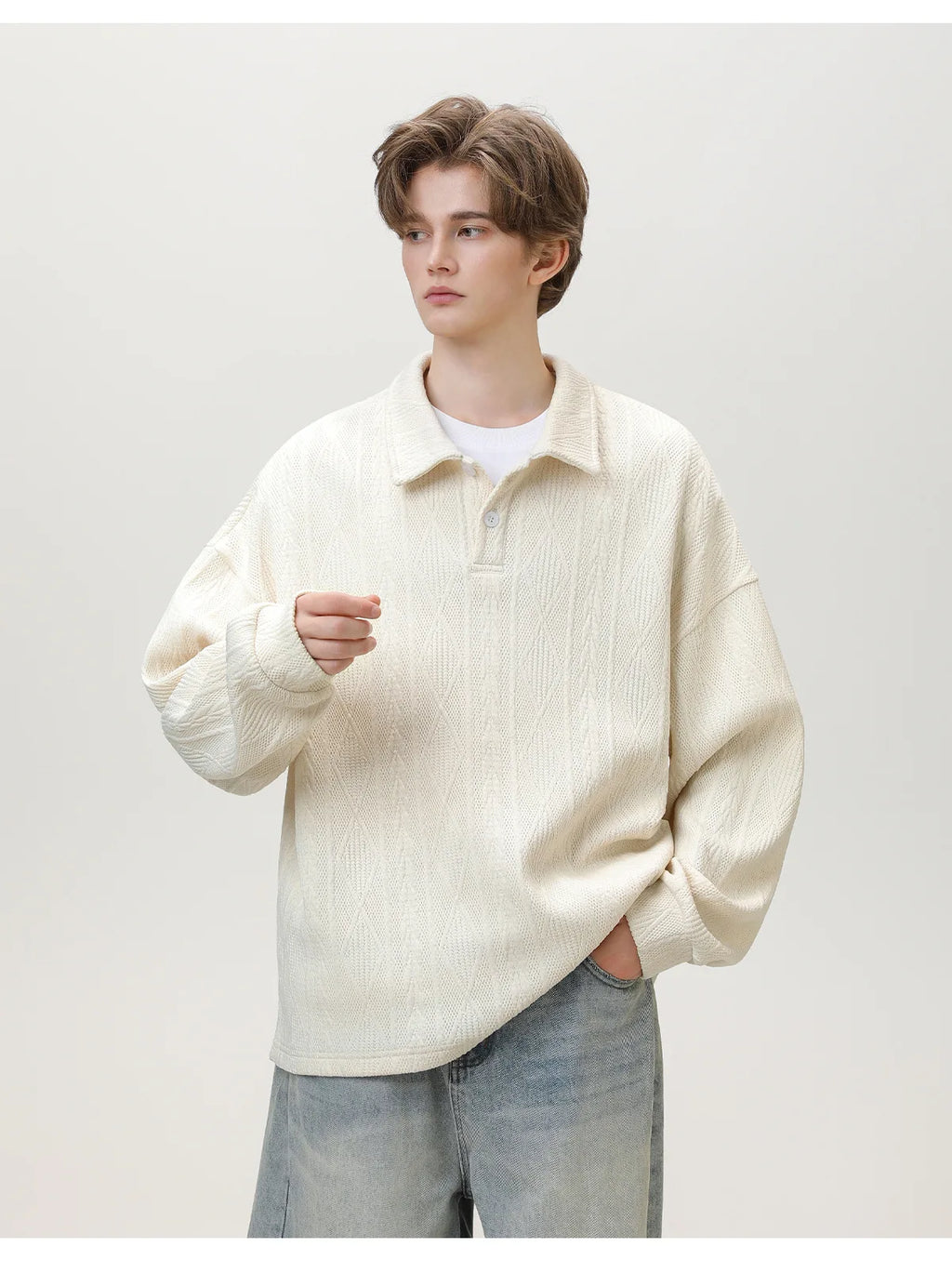 Casual Ancient Money Lapel Collar Sweatshirt