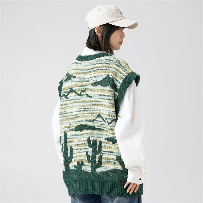 Women's Desert Waves Cactus Knit Sweater