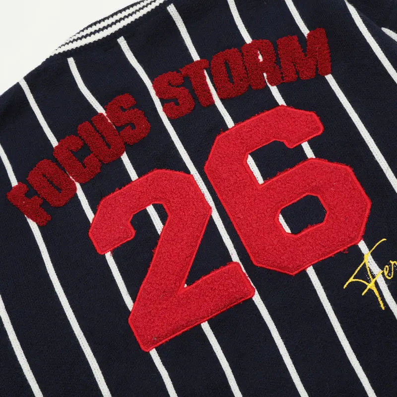 Retro Embroidered Striped Knitted Sweater