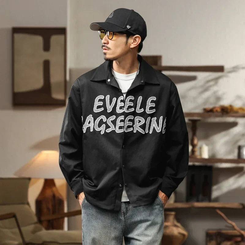 Flattering Vintage Loose Casual Letter Jacket