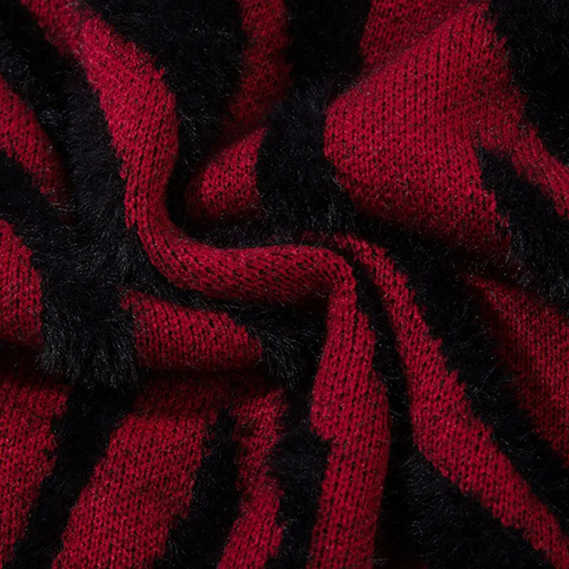 Cozy Color Block Striped Knit Sweater