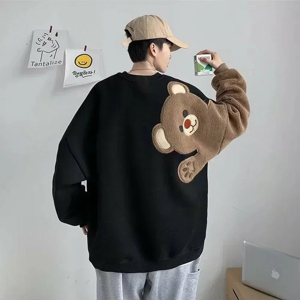 Y2K Bear Pattern Long Sleeve Sweatshirt