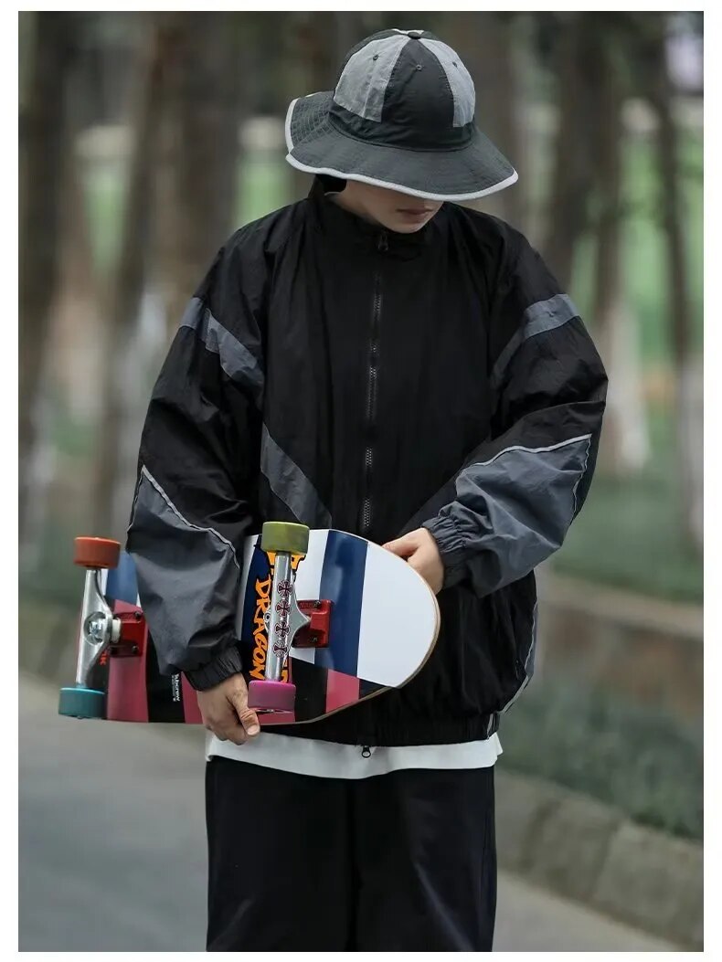 Striped Windbreaker Jacket